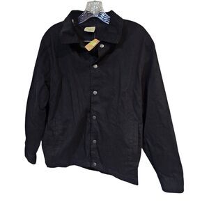 Crazy 8 Boy's Black Button-Up Long Sleeve Shirt Size XL (14) Lined Sleeves